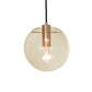 Clear/Amber Glass Round Pendant Light Contemporary 1 Light Hanging Ceiling Lamp in Rose Gold Clearhalo 'Ceiling Lights' 'Glass shade' 'Glass' 'Pendant Lights' 'Pendants' Lighting' 1903569