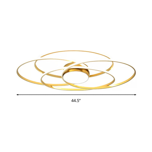 Circle Ring Flush Light Contemporary Metal Living Room LED Ceiling Fixture in Gold, Warm/White Light Clearhalo 'Ceiling Lights' 'Close To Ceiling Lights' 'Close to ceiling' 'Flush mount' Lighting' 1903779