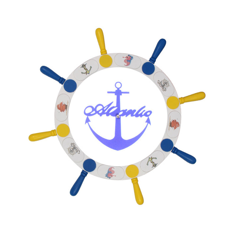 White Rudder LED Ceiling Light Kids Wooden Flush Mount Recessed Lighting, 18"/25.5" Width Clearhalo 'Ceiling Lights' 'Close To Ceiling Lights' 'Close to ceiling' 'Flush mount' Lighting' 1903822