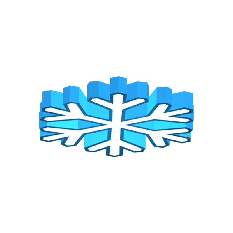 Nursery School LED Flush Light Macaron Red/Yellow/Green Ceiling Mount Fixture with Snowflake Acrylic Shade Clearhalo 'Ceiling Lights' 'Close To Ceiling Lights' 'Close to ceiling' 'Flush mount' Lighting' 1903958