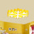 Nursery School LED Flush Light Macaron Red/Yellow/Green Ceiling Mount Fixture with Snowflake Acrylic Shade Yellow Clearhalo 'Ceiling Lights' 'Close To Ceiling Lights' 'Close to ceiling' 'Flush mount' Lighting' 1903966