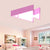 18"/22" Wide Kids LED Flush Mount Pink/Green/Blue Triangle-Fish Shaped Ceiling Light with Acrylic Shade Pink Clearhalo 'Ceiling Lights' 'Close To Ceiling Lights' 'Close to ceiling' 'Flush mount' Lighting' 1903973