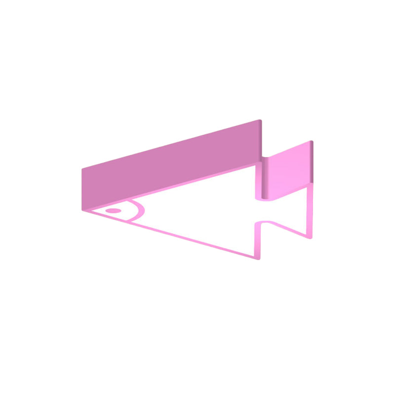 18"/22" Wide Kids LED Flush Mount Pink/Green/Blue Triangle-Fish Shaped Ceiling Light with Acrylic Shade Clearhalo 'Ceiling Lights' 'Close To Ceiling Lights' 'Close to ceiling' 'Flush mount' Lighting' 1903975