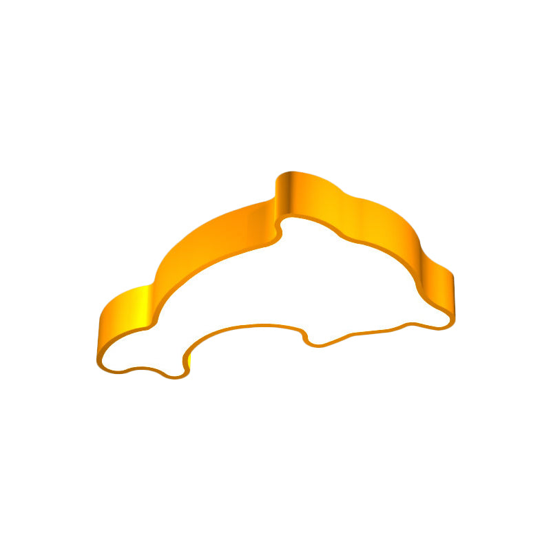 Dolphin Nursery LED Ceiling Lamp Acrylic Cartoon Flush Mount Light Fixture in Red/Yellow/Blue, 19.5"/23.5" Width Clearhalo 'Ceiling Lights' 'Close To Ceiling Lights' 'Close to ceiling' 'Flush mount' Lighting' 1903995