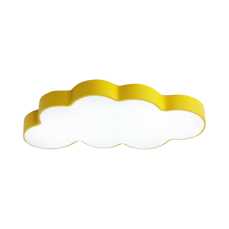 Yellow Cloud Close to Ceiling Light Cartoon Metal LED Flush Mount in White/3 Color Light, 19.5"/23.5"/35.5" Wide Clearhalo 'Ceiling Lights' 'Close To Ceiling Lights' 'Close to ceiling' 'Flush mount' Lighting' 1904080
