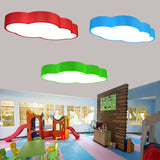 Cloud Shaped Nursery Ceiling Lamp Acrylic 18"/20.5" Wide LED Cartoon Flush Mount Lighting Fixture in Red/Yellow/Blue Red Clearhalo 'Ceiling Lights' 'Close To Ceiling Lights' 'Close to ceiling' 'Flush mount' Lighting' 1904082