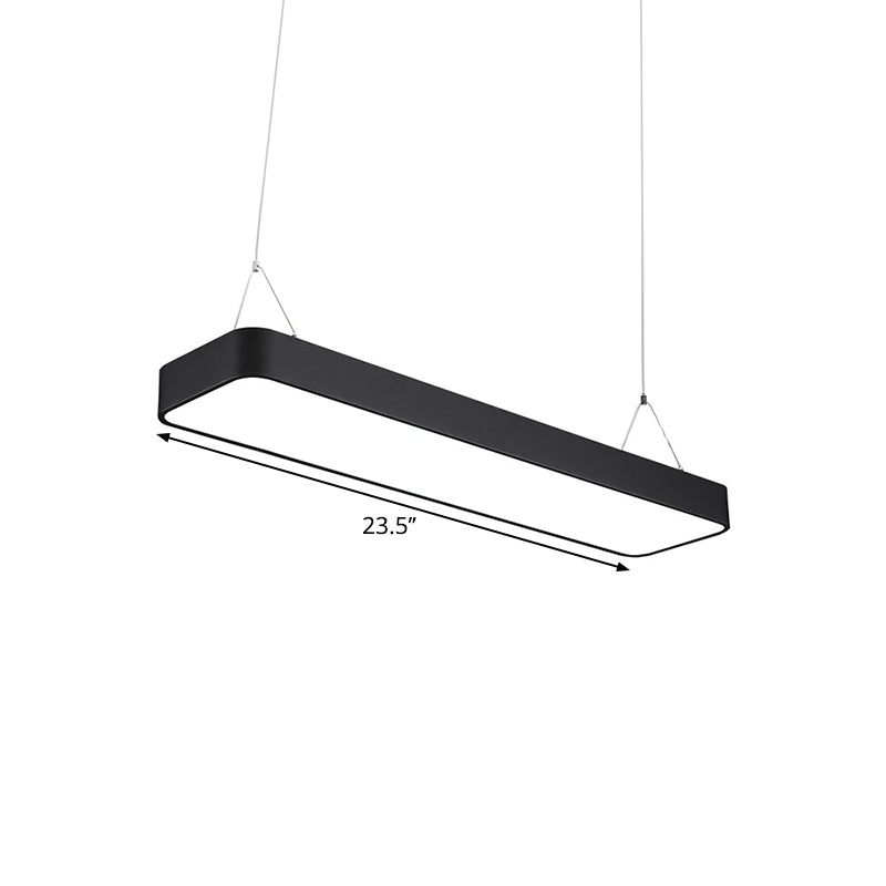 Office LED Hanging Pendant Modern Black Suspension Lighting with Rectangle Acrylic Shade, 23.5"/47"/71" L Clearhalo 'Ceiling Lights' 'Modern Pendants' 'Modern' 'Pendant Lights' 'Pendants' Lighting' 1904169