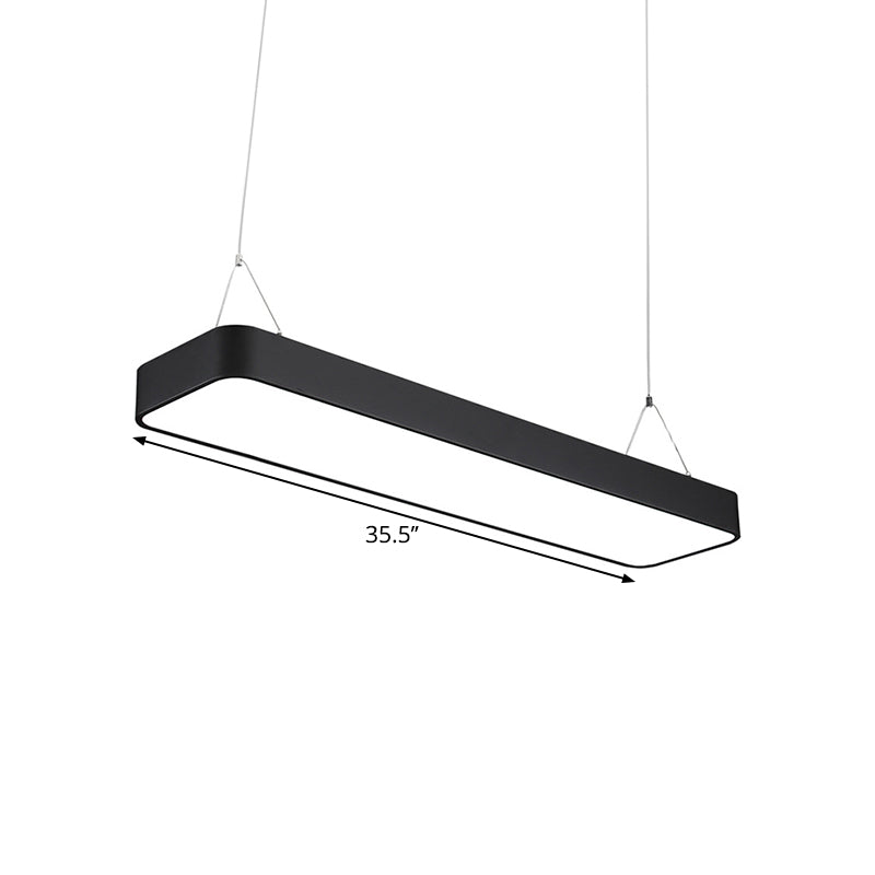 Office LED Hanging Pendant Modern Black Suspension Lighting with Rectangle Acrylic Shade, 23.5"/47"/71" L Clearhalo 'Ceiling Lights' 'Modern Pendants' 'Modern' 'Pendant Lights' 'Pendants' Lighting' 1904170