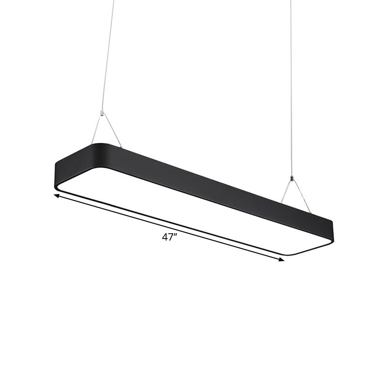 Office LED Hanging Pendant Modern Black Suspension Lighting with Rectangle Acrylic Shade, 23.5"/47"/71" L Clearhalo 'Ceiling Lights' 'Modern Pendants' 'Modern' 'Pendant Lights' 'Pendants' Lighting' 1904171
