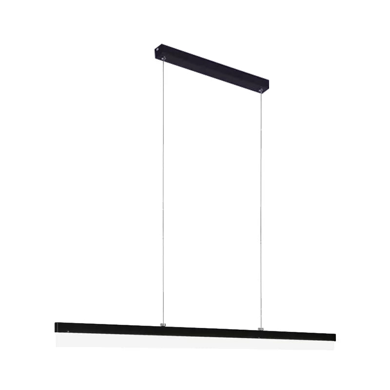 Rectilinear Acrylic Down Lighting Pendant Minimalistic 23.5"/47"/59" L LED Black Hanging Lamp in Warm/White Light Clearhalo 'Ceiling Lights' 'Modern Pendants' 'Modern' 'Pendant Lights' 'Pendants' Lighting' 1904187