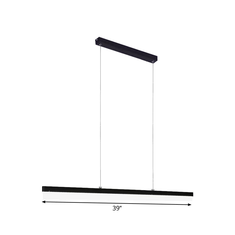 Rectilinear Acrylic Down Lighting Pendant Minimalistic 23.5"/47"/59" L LED Black Hanging Lamp in Warm/White Light Clearhalo 'Ceiling Lights' 'Modern Pendants' 'Modern' 'Pendant Lights' 'Pendants' Lighting' 1904189