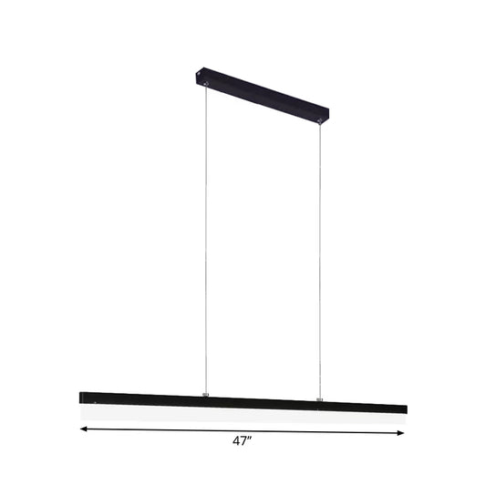 Rectilinear Acrylic Down Lighting Pendant Minimalistic 23.5"/47"/59" L LED Black Hanging Lamp in Warm/White Light Clearhalo 'Ceiling Lights' 'Modern Pendants' 'Modern' 'Pendant Lights' 'Pendants' Lighting' 1904190