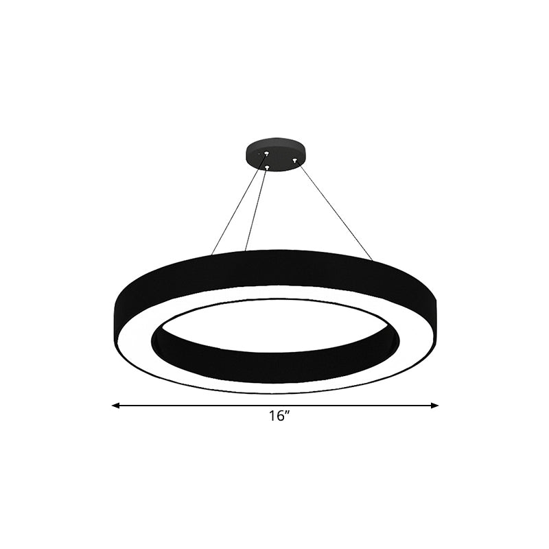 Circle LED Pendant Light Kit Minimalism Acrylic Office Hanging Lamp in Black, 16"/23.5"/47" Dia Clearhalo 'Ceiling Lights' 'Modern Pendants' 'Modern' 'Pendant Lights' 'Pendants' Lighting' 1904294