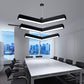 V-Shaped Commercial Pendant Lighting Minimalism Metal Black/White LED Hanging Lamp, 23.5"/35.5"/47" Wide Black Clearhalo 'Ceiling Lights' 'Modern Pendants' 'Modern' 'Pendant Lights' 'Pendants' Lighting' 1904309