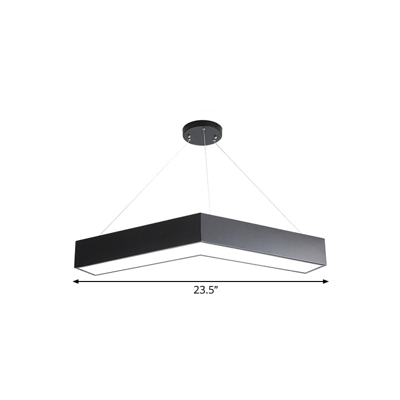 V-Shaped Commercial Pendant Lighting Minimalism Metal Black/White LED Hanging Lamp, 23.5"/35.5"/47" Wide Clearhalo 'Ceiling Lights' 'Modern Pendants' 'Modern' 'Pendant Lights' 'Pendants' Lighting' 1904313