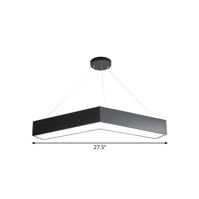 V-Shaped Commercial Pendant Lighting Minimalism Metal Black/White LED Hanging Lamp, 23.5"/35.5"/47" Wide Clearhalo 'Ceiling Lights' 'Modern Pendants' 'Modern' 'Pendant Lights' 'Pendants' Lighting' 1904314