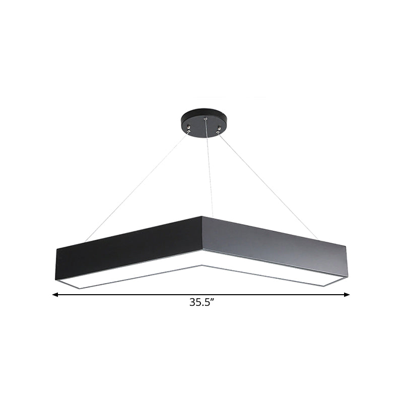 V-Shaped Commercial Pendant Lighting Minimalism Metal Black/White LED Hanging Lamp, 23.5"/35.5"/47" Wide Clearhalo 'Ceiling Lights' 'Modern Pendants' 'Modern' 'Pendant Lights' 'Pendants' Lighting' 1904315