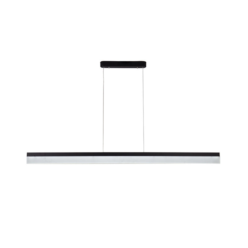 Black Ultrathin Linear Ceiling Lamp Simple 23.5"/35.5"/47" Wide LED Acrylic Hanging Pendant for Office Clearhalo 'Ceiling Lights' 'Modern Pendants' 'Modern' 'Pendant Lights' 'Pendants' Lighting' 1904322