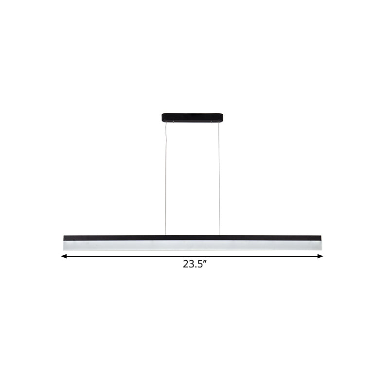 Black Ultrathin Linear Ceiling Lamp Simple 23.5"/35.5"/47" Wide LED Acrylic Hanging Pendant for Office Clearhalo 'Ceiling Lights' 'Modern Pendants' 'Modern' 'Pendant Lights' 'Pendants' Lighting' 1904323