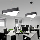 Triangle Cafe Ceiling Pendant Lamp Metal 16"/23.5" Wide LED Simple Down Lighting in Black/White Black Clearhalo 'Ceiling Lights' 'Modern Pendants' 'Modern' 'Pendant Lights' 'Pendants' Lighting' 1904326