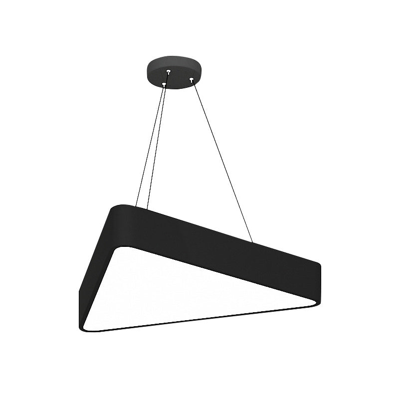 Triangle Cafe Ceiling Pendant Lamp Metal 16"/23.5" Wide LED Simple Down Lighting in Black/White Clearhalo 'Ceiling Lights' 'Modern Pendants' 'Modern' 'Pendant Lights' 'Pendants' Lighting' 1904328