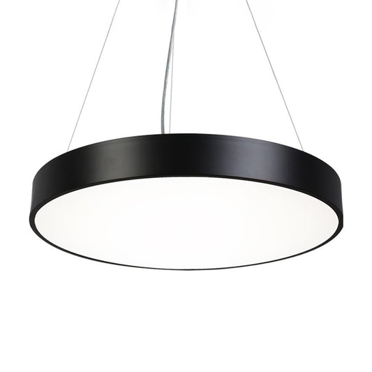 Round Plate Hanging Lamp Kit Nordic Iron Black LED Pendant Light Fixture in Warm/White Light, 16"/31.5"/39" Width Black Clearhalo 'Ceiling Lights' 'Modern Pendants' 'Modern' 'Pendant Lights' 'Pendants' Lighting' 1904331