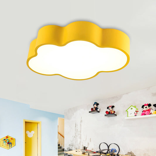 Cloud Shape Flush Ceiling Light Cartoon Acrylic LED Ceiling Lamp for Kindergarten Yellow 19.5" Clearhalo 'Ceiling Lights' 'Close To Ceiling Lights' 'Close to ceiling' 'Flush mount' Lighting' 190536