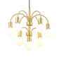 Post Modern Gold Chandelier with Arc Arm 10-Light Metallic Ceiling Lamp in Gold Clearhalo 'Ceiling Lights' 'Chandeliers' 'Modern Chandeliers' 'Modern' Lighting' 190589