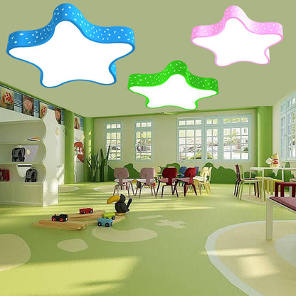 Star Shaped Playroom Ceiling Fixture Acrylic Kids LED Flush Mount Recessed Lighting in Red/Pink/Yellow Blue Clearhalo 'Ceiling Lights' 'Close To Ceiling Lights' 'Close to ceiling' 'Flush mount' Lighting' 1906840