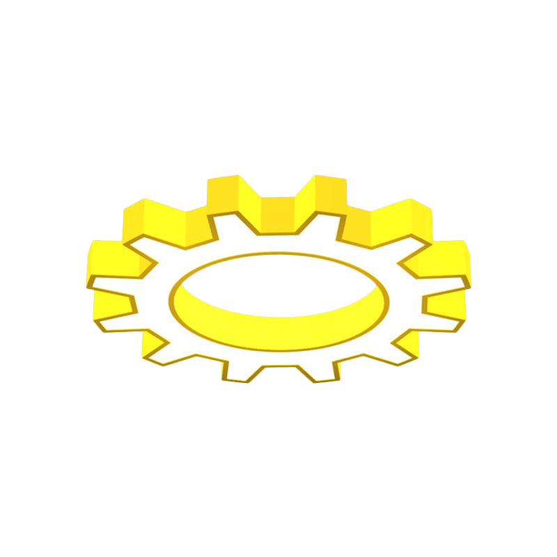 Acrylic Gear Flush Mount Ceiling Light Cartoon LED Flush Mounted Lamp in Yellow/Blue, 16"/19.5"/23.5" Wide Clearhalo 'Ceiling Lights' 'Close To Ceiling Lights' 'Close to ceiling' 'Flush mount' Lighting' 1906933