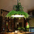 Burst/Barn/Birdcage Plant LED Pendant Lamp Industrial Pink/Green/Purple Finish Iron Hanging Chandelier for Bistro Light Green Clearhalo 'Cast Iron' 'Ceiling Lights' 'Chandeliers' 'Industrial Chandeliers' 'Industrial' 'Metal' 'Middle Century Chandeliers' 'Rustic Chandeliers' 'Tiffany' Lighting' 1907026