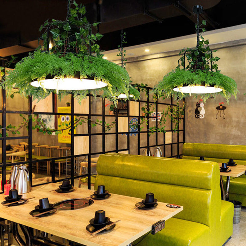 Burst/Barn/Birdcage Plant LED Pendant Lamp Industrial Pink/Green/Purple Finish Iron Hanging Chandelier for Bistro Clearhalo 'Cast Iron' 'Ceiling Lights' 'Chandeliers' 'Industrial Chandeliers' 'Industrial' 'Metal' 'Middle Century Chandeliers' 'Rustic Chandeliers' 'Tiffany' Lighting' 1907028