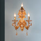 3-Head Candelabra Wall Sconce Traditional Gold Crystal Droplets Wall Lighting Fixture with Shade/Shadeless Clearhalo 'Wall Lamps & Sconces' 'Wall Lights' Lighting' 1907196
