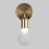 Teardrop Sitting Room Sconce Light Vintage Textured White/Clear Lattice Glass 1-Bulb Gold Wall Lighting Idea Clearhalo 'Wall Lamps & Sconces' 'Wall Lights' Lighting' 1907250