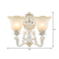 Cream Glass White Wall Sconce Blossom 1/2-Head Cottage Wall Lighting Fixture for Living Room Clearhalo 'Wall Lamps & Sconces' 'Wall Lights' Lighting' 1907317
