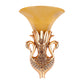 Dual Swan Sitting Room Sconce Lamp Farmhouse Resin Single Bulb Gold Wall Lighting Idea with Fluted Glass Shade Clearhalo 'Wall Lamps & Sconces' 'Wall Lights' Lighting' 1907436