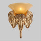 Gold Single Light Wall Lamp Warehouse Amber Glass Wide Bell Wall Lighting Fixture with Elephant Head Design Clearhalo 'Wall Lamps & Sconces' 'Wall Lights' Lighting' 1907443