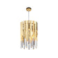 Cylindrical Ceiling Lamp Minimalist Crystal Prisms 1 Light Restaurant Suspension Pendant in Gold Clearhalo 'Ceiling Lights' 'Modern Pendants' 'Modern' 'Pendant Lights' 'Pendants' Lighting' 1907673