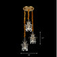 Metal Curvy Arm Multi Pendant Light Simplicity 3 Heads Gold Ceiling Lighting with Crystal Strands Clearhalo 'Ceiling Lights' 'Modern Pendants' 'Modern' 'Pendant Lights' 'Pendants' Lighting' 1907684