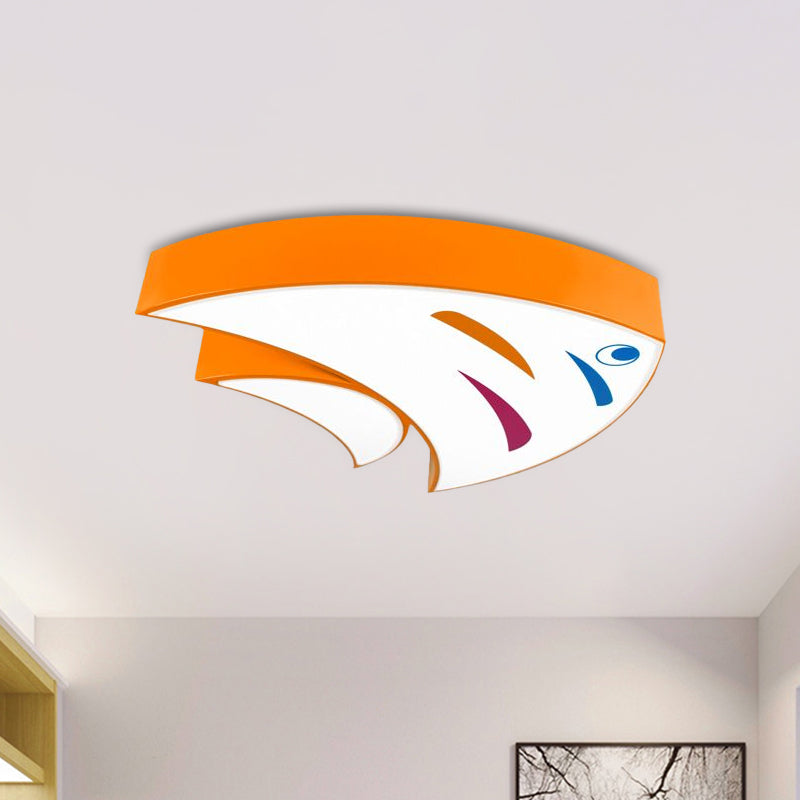 Acrylic Tropical Fish Flush Mount Light Children Style Red/Yellow/Blue LED Close to Ceiling Lamp Orange Clearhalo 'Ceiling Lights' 'Close To Ceiling Lights' 'Close to ceiling' 'Flush mount' Lighting' 1907892