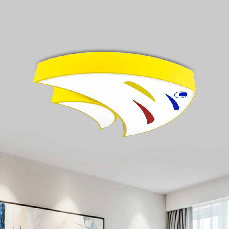 Acrylic Tropical Fish Flush Mount Light Children Style Red/Yellow/Blue LED Close to Ceiling Lamp Yellow Clearhalo 'Ceiling Lights' 'Close To Ceiling Lights' 'Close to ceiling' 'Flush mount' Lighting' 1907896