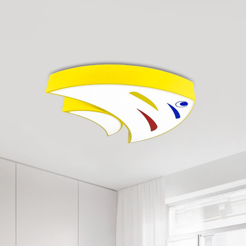 Acrylic Tropical Fish Flush Mount Light Children Style Red/Yellow/Blue LED Close to Ceiling Lamp Clearhalo 'Ceiling Lights' 'Close To Ceiling Lights' 'Close to ceiling' 'Flush mount' Lighting' 1907897