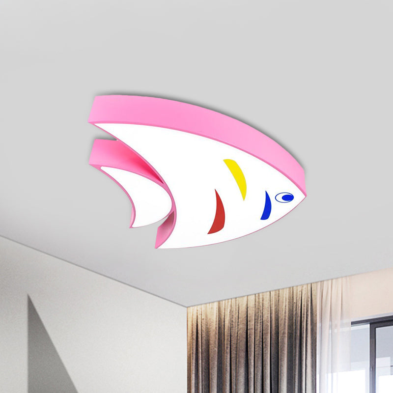 Acrylic Tropical Fish Flush Mount Light Children Style Red/Yellow/Blue LED Close to Ceiling Lamp Clearhalo 'Ceiling Lights' 'Close To Ceiling Lights' 'Close to ceiling' 'Flush mount' Lighting' 1907905