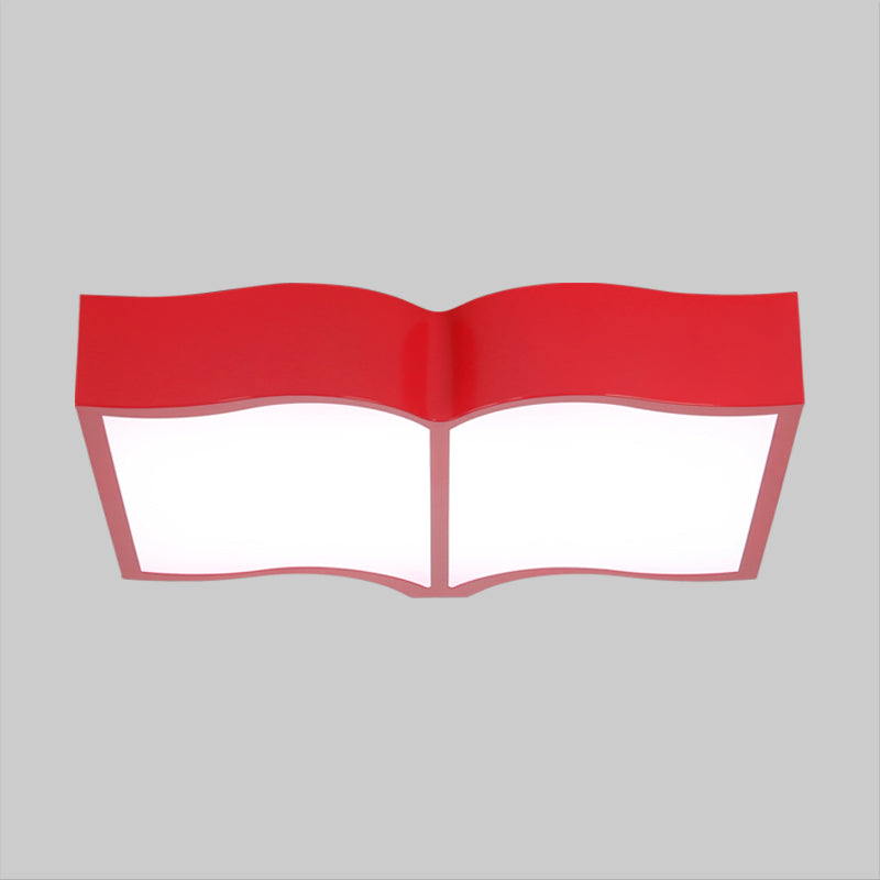 Book Flush Mount Lamp Fixture Simple Style Acrylic Red/Yellow/Blue LED Ceiling Lighting in Warm Light Clearhalo 'Ceiling Lights' 'Close To Ceiling Lights' 'Close to ceiling' 'Flush mount' Lighting' 1908074