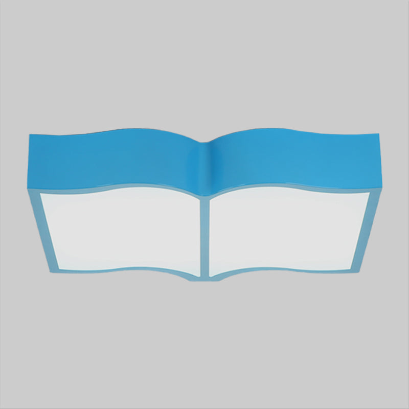 Book Flush Mount Lamp Fixture Simple Style Acrylic Red/Yellow/Blue LED Ceiling Lighting in Warm Light Clearhalo 'Ceiling Lights' 'Close To Ceiling Lights' 'Close to ceiling' 'Flush mount' Lighting' 1908083