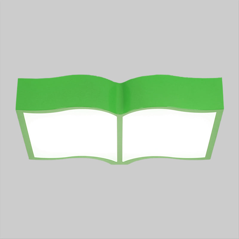 Book Flush Mount Lamp Fixture Simple Style Acrylic Red/Yellow/Blue LED Ceiling Lighting in Warm Light Clearhalo 'Ceiling Lights' 'Close To Ceiling Lights' 'Close to ceiling' 'Flush mount' Lighting' 1908087