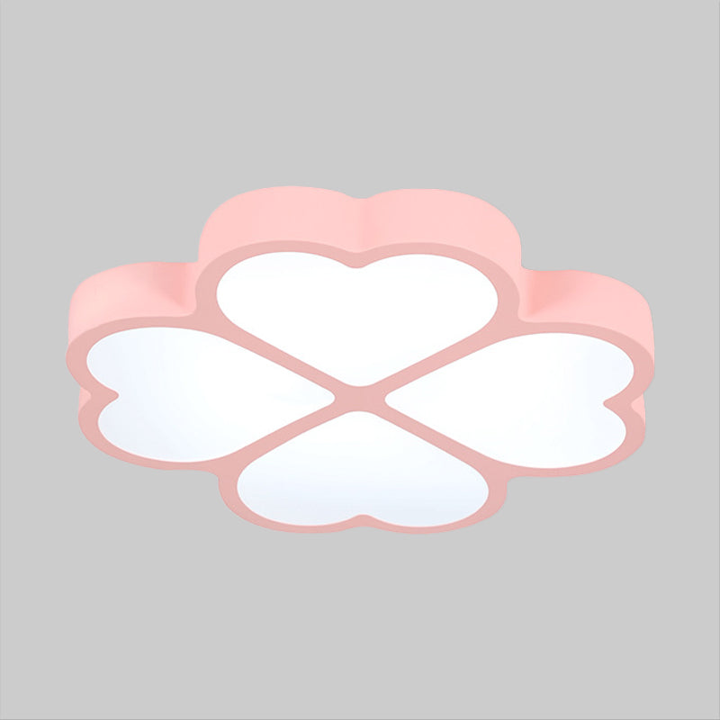 Clover Flush Lamp Fixture Minimalism Acrylic LED Pink Ceiling Mounted Light for Nursery Clearhalo 'Ceiling Lights' 'Close To Ceiling Lights' 'Close to ceiling' 'Flush mount' Lighting' 1908194