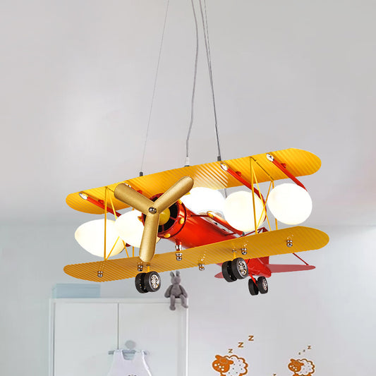 Aircraft Metallic Pendant Chandelier Contemporary LED Red Suspended Lighting Fixture Clearhalo 'Ceiling Lights' 'Chandeliers' Lighting' options 1908292