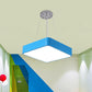 Square Kindergarten Chandelier Lamp Acrylic Nordic Style LED Pendant Light Kit in Yellow/Red/Blue Clearhalo 'Ceiling Lights' 'Chandeliers' Lighting' options 1908316