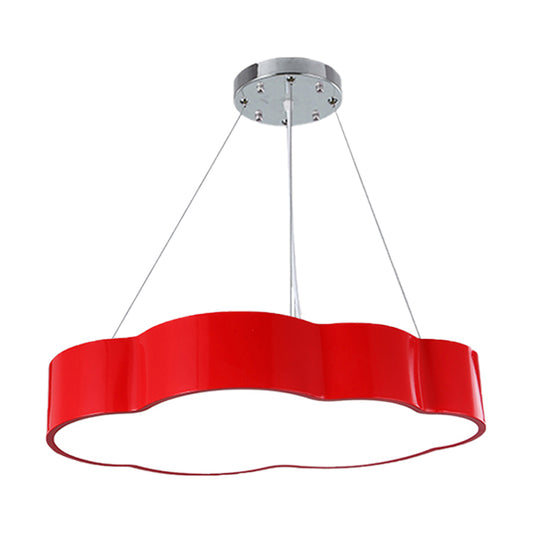 Modernist Cloud Suspension Lighting Acrylic LED Playroom Ceiling Chandelier in Red/Yellow/Green Clearhalo 'Ceiling Lights' 'Chandeliers' Lighting' options 1908325